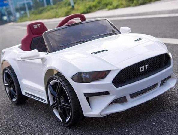 12V Mustang GT Style with Parental Remote Control, Music, LED lights, Upgraded Leather Seats & Eva Rubber Wheels! (White) Ride On Cars FREDDO 