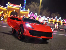 Load image into Gallery viewer, Back in stock! 12V Ferrari Style with Parental Remote Control, Dual Motors, LED lights, Sounds system! For ages 1-7 Ride On Cars FREDDO 
