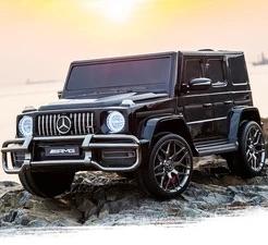 **Pre Order Ships July 30th** Large 24V Mercedes Benz G Wagon G63 AMG 4x4 with upgraded Leather seats, Bluetooth, 4 motors, Remote control & More! (Black) Ride On Cars FREDDO 