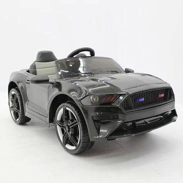 12V Mustang GT Style with Parental Remote Control, Music, LED lights, Upgraded Leather Seats & Eva Rubber Wheels! (Black) Ride On Cars FREDDO 