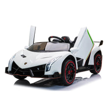 Load image into Gallery viewer, 24V Large Two seater 4x4 Lamborghini Veneno with upgraded Leather Seats, Eva Rubber Tires, LED Lights, Sound System, Remote Control &amp; More! (White) Ride On Cars FREDDO 

