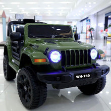 Load image into Gallery viewer, *Pre Order Ships August 15th* 12V Jeep Wrangler Style, Dual motors, Parental Remote Control &amp; more! (Forest Green) Ride On Cars FREDDO 

