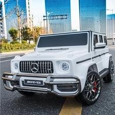 **Pre Order Ships July 30** 24V Large Mercedes Benz G Wagon G63 AMG 4x4 with upgraded Leather seats, Bluetooth, 4 motors, Remote control & More! (White) Ride On Cars FREDDO 