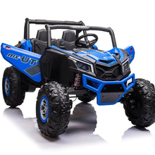 Load image into Gallery viewer, XXL 24V UTV with EVA Rubber Wheels, 4x4, Parental Remote control, Sound System &amp; TV Screen! (Blue) Ride On Cars FREDDO 
