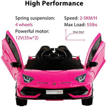 Load image into Gallery viewer, Lamborghini Aventador SVJ Sports Ride on Car PINK Ride On Cars FREDDO 
