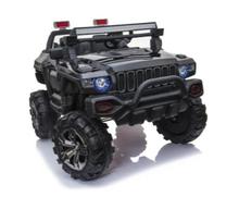Load image into Gallery viewer, POLICE TRUCK 2 SEATER WITH REMOTE CONTROL, SOUND SYSTEM, LED LIGHTS &amp; MORE! 12V (BLACK) Ride On Cars FREDDO 
